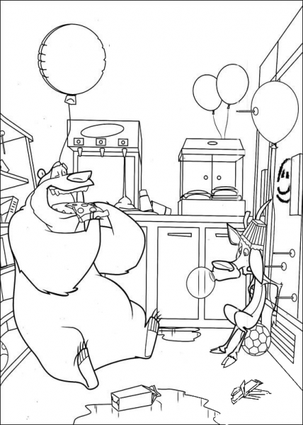 Boog And Elliot In The Kitchen  coloring page image