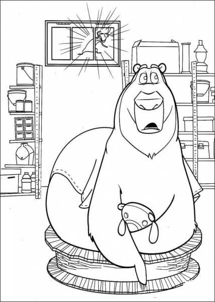 Boog bear coloring page image