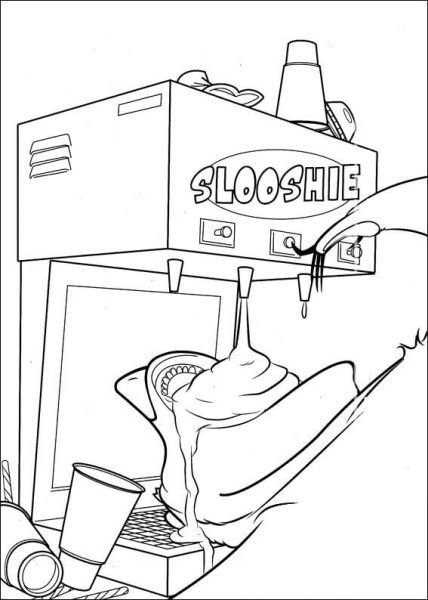 Boog eats slushie coloring page image