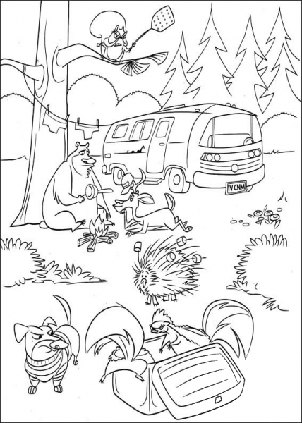 Boog In The Forest  coloring page image