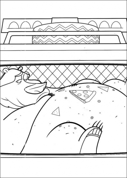Boog In The Police Car coloring page image