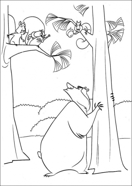 Boog With Squirrels  coloring page image