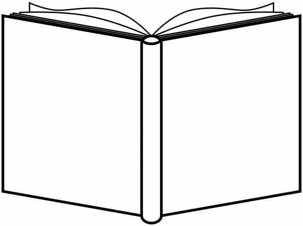 Book Open Outline coloring page image