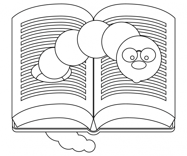 Book Worm coloring page image