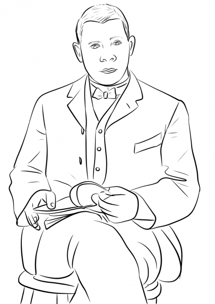 Booker T. Washington coloring page image