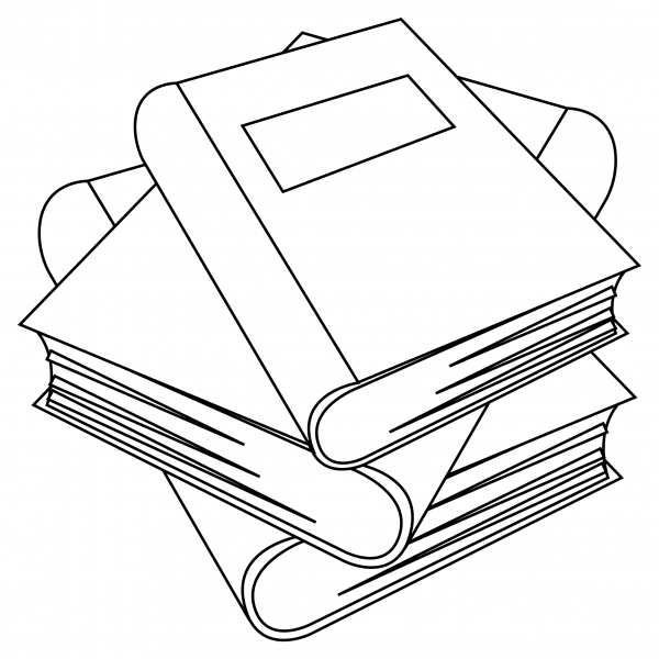 Books coloring page image