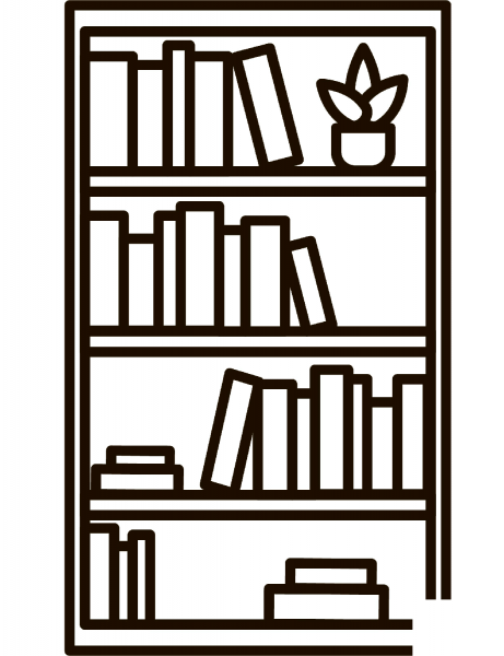 Bookshelf coloring page image