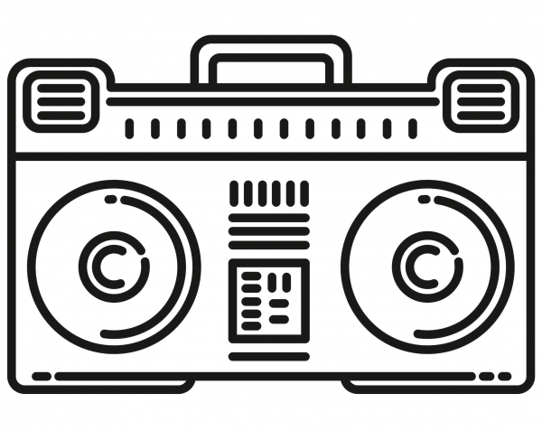 Boombox coloring page image