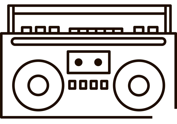Boombox coloring page image