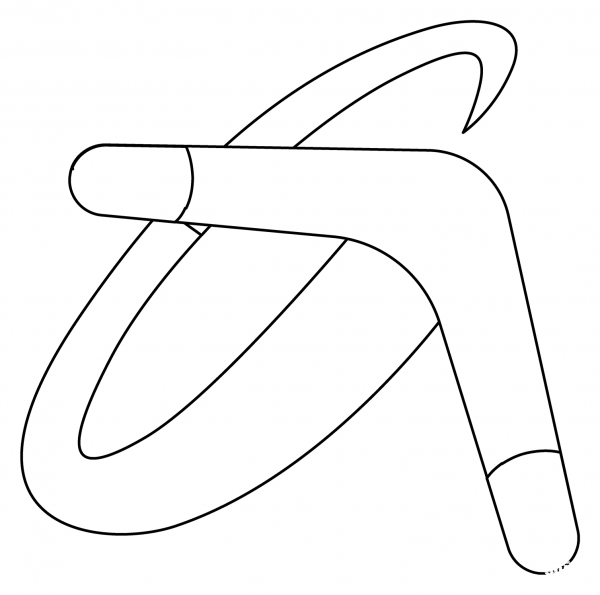Boomerang Emoji coloring page image