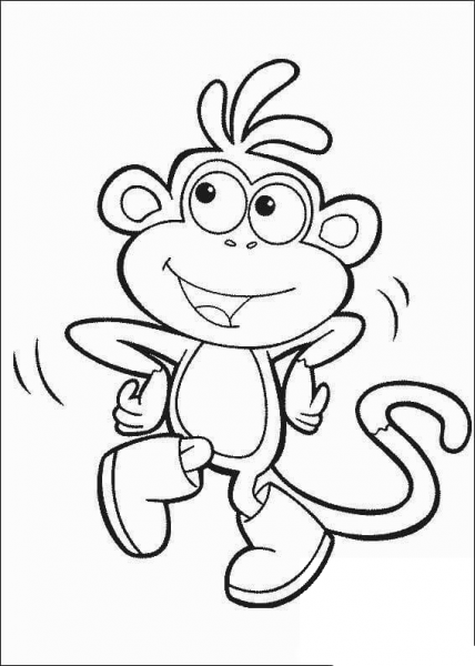 Boots dancing  coloring page image
