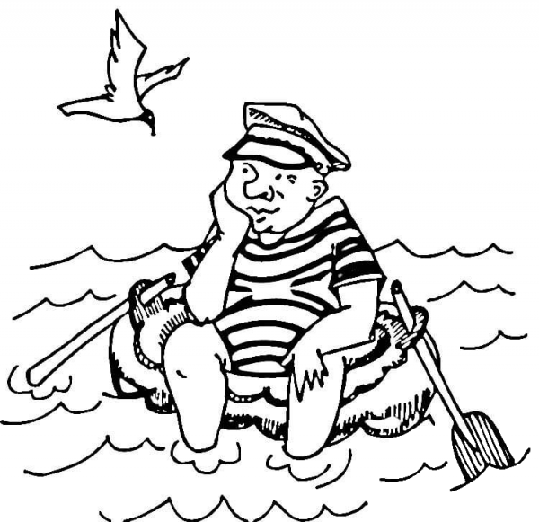 Bored Sailor  coloring page image