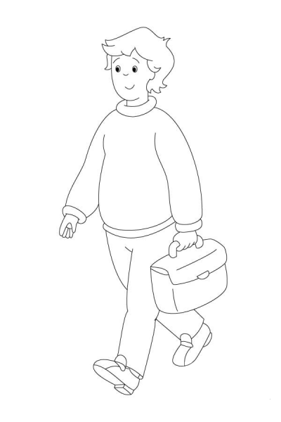 Boris Is Walking With His Briefcase coloring page - ColouringPages