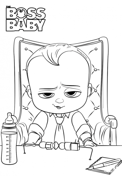 Boss Baby coloring page image