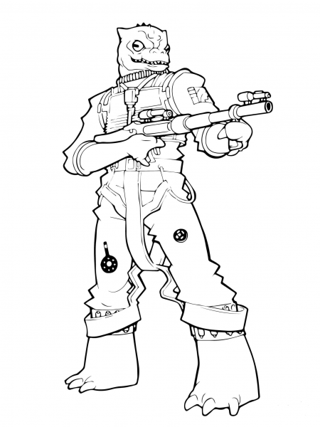 Bossk coloring page image