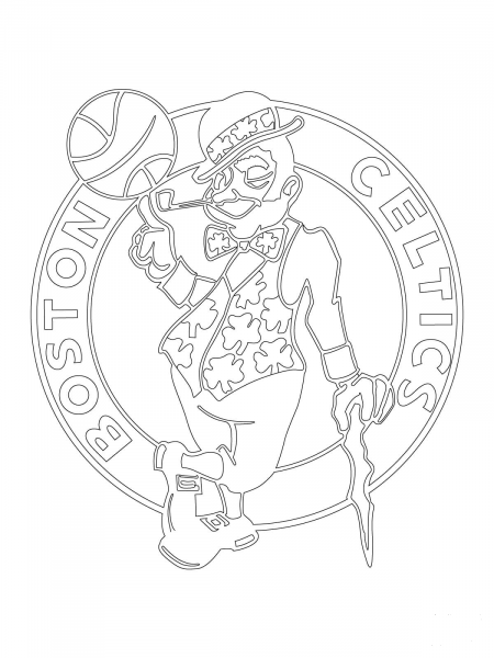 Boston Celtics Logo  coloring page image