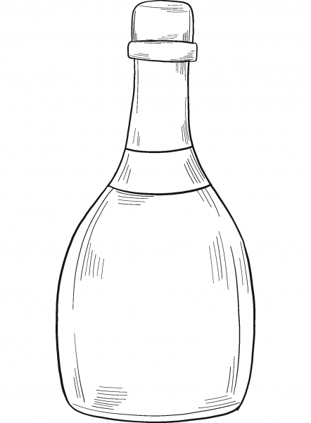 Bottle of Alcohol coloring page image