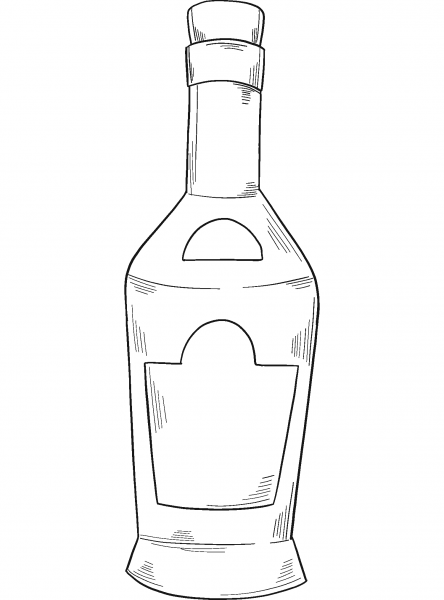 Bottle of Alcohol coloring page image