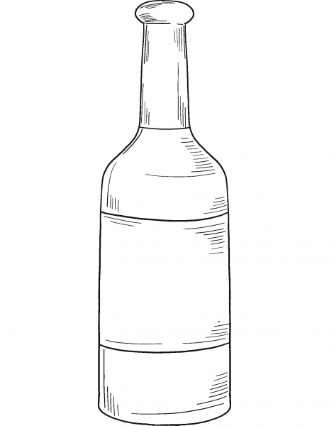 Bottle of Alcohol coloring page image
