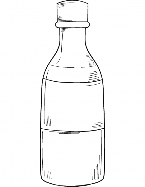 Bottle of Alcohol coloring page image