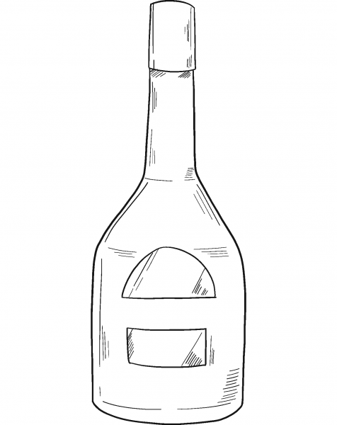 Bottle of Alcohol coloring page image