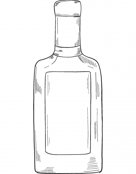 Bottle of Alcohol coloring page image