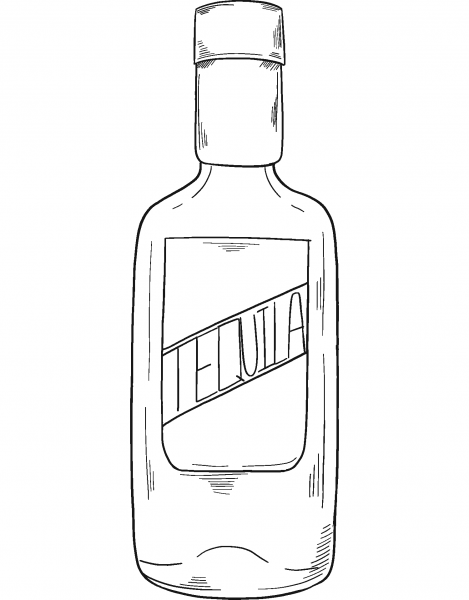 Bottle of Alcohol coloring page image