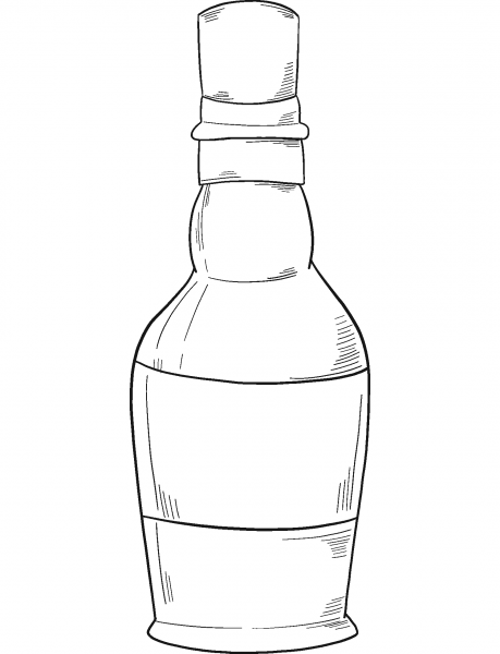 Bottle of Alcohol coloring page image