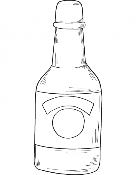 Bottle of Alcohol coloring page image