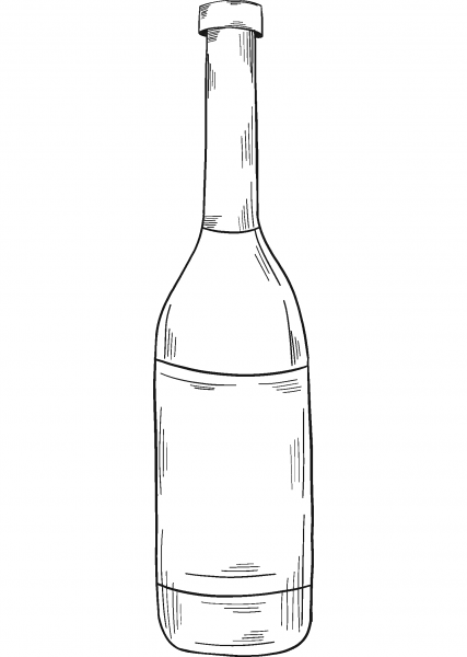 Bottle of Wine coloring page image