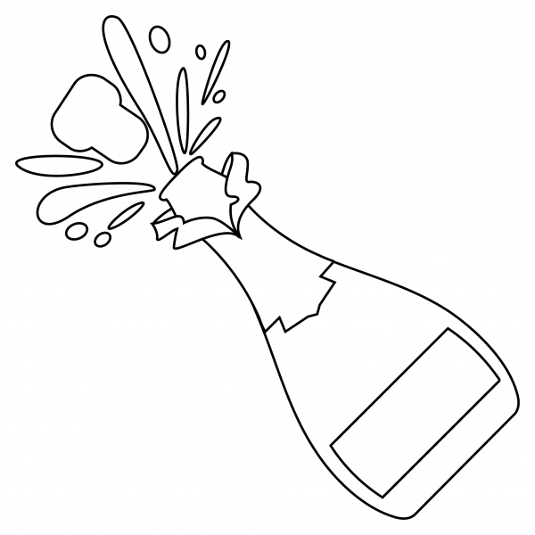 Bottle with Popping Cork coloring page image