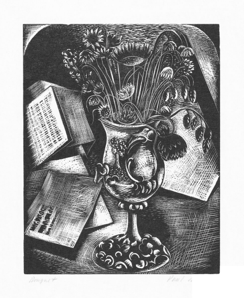 Bouquet, 1927 coloring page image
