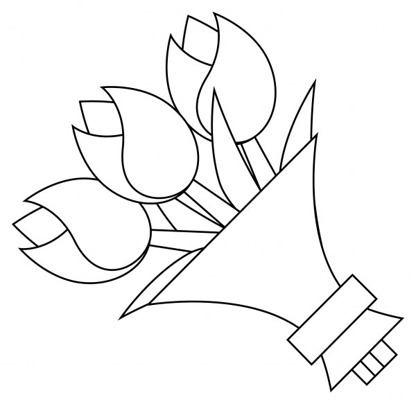 Bouquet coloring page image