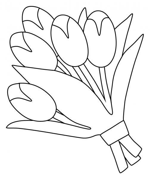 Bouquet Emoji coloring page image