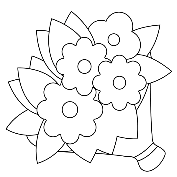 Bouquet Emoji coloring page image