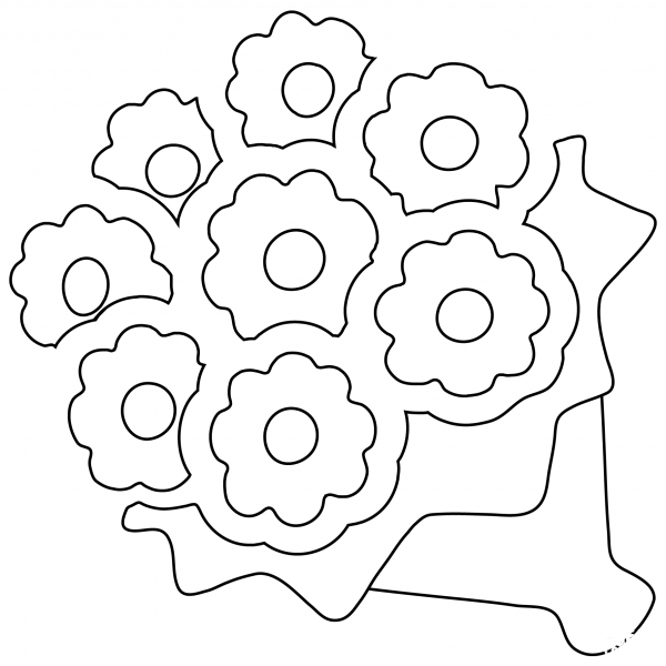 Bouquet Emoji coloring page image