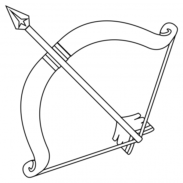 Bow and Arrow coloring page image