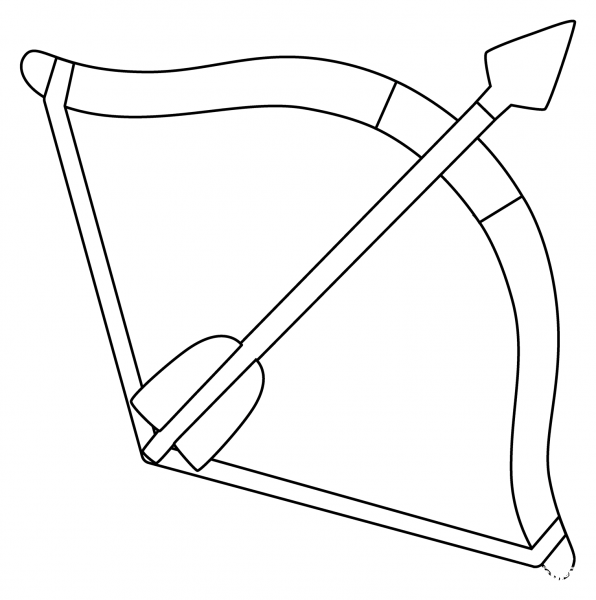 Bow and Arrow Emoji coloring page image