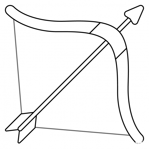 Bow and Arrow Emoji coloring page image