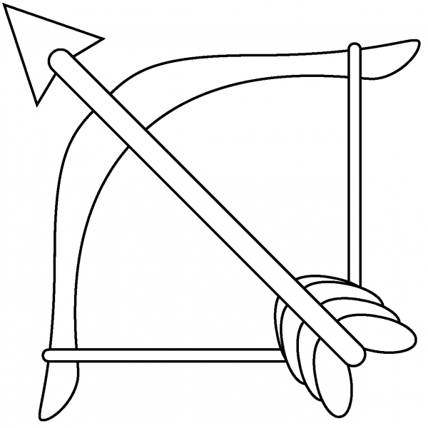 Bow and Arrow Emoji coloring page image
