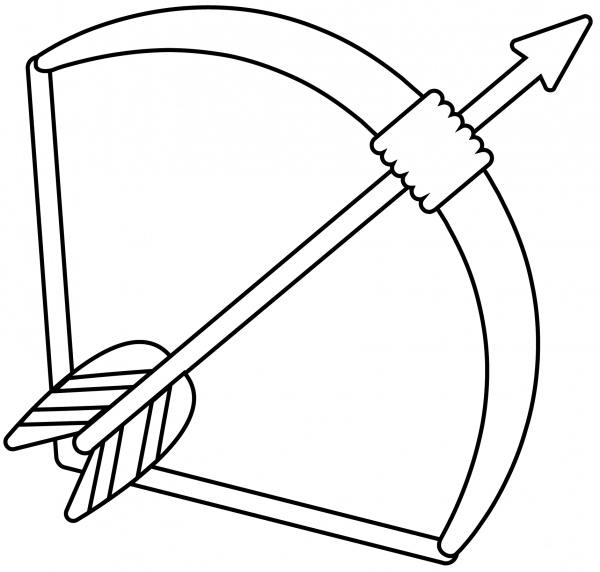 Bow and Arrow Emoji coloring page image