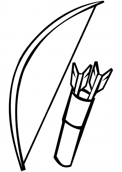 Bow and Arrows coloring page image