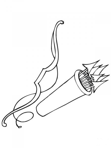 Bow and Arrows coloring page image