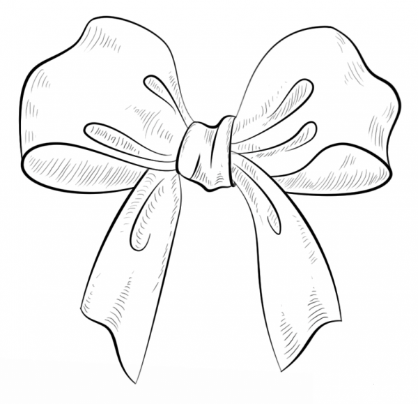 Bow coloring page image