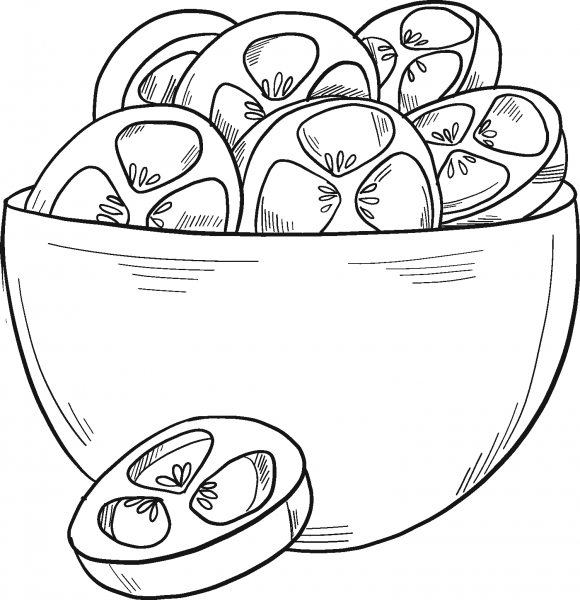 Bowl of Jalapeno coloring page image