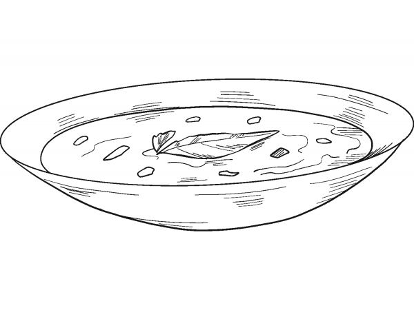 Bowl of Soup coloring page image