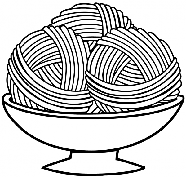 Bowl of Yarn coloring page image