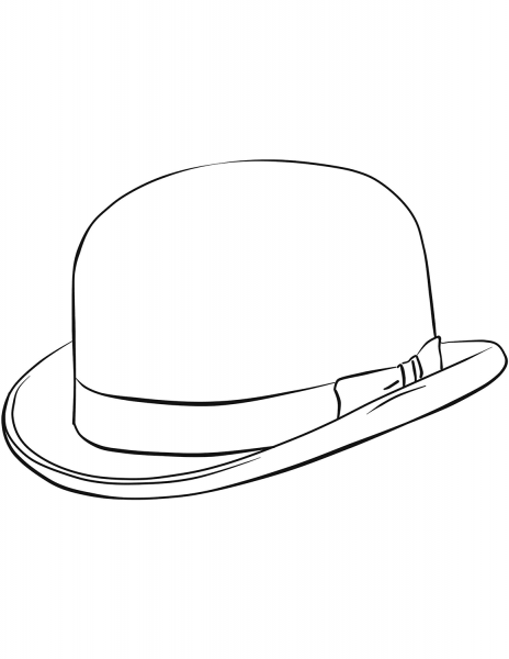 Bowler Hat coloring page image