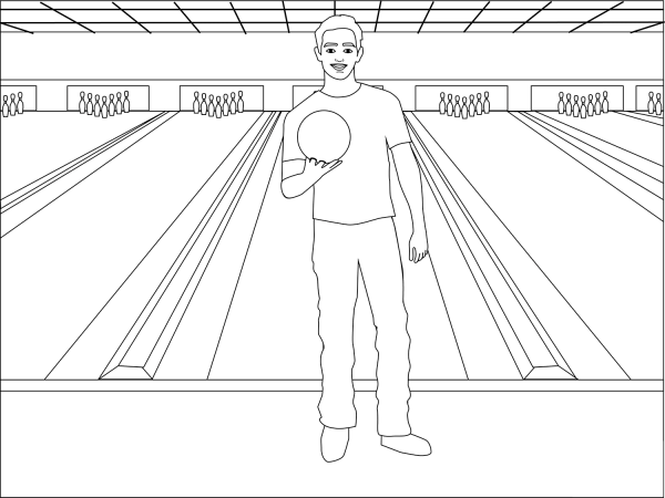 Bowling coloring page image