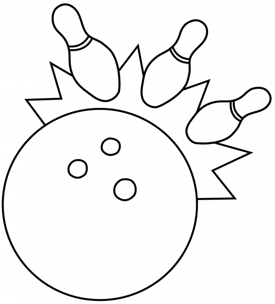 Bowling Emoji coloring page image